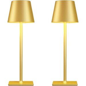 Gold Rechargeable Cordless Table Lamp Dimmable Waterproof Portable Light for Pat